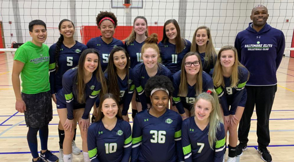 Baltimore Elite VBC - 18-White student-athletes and coaches